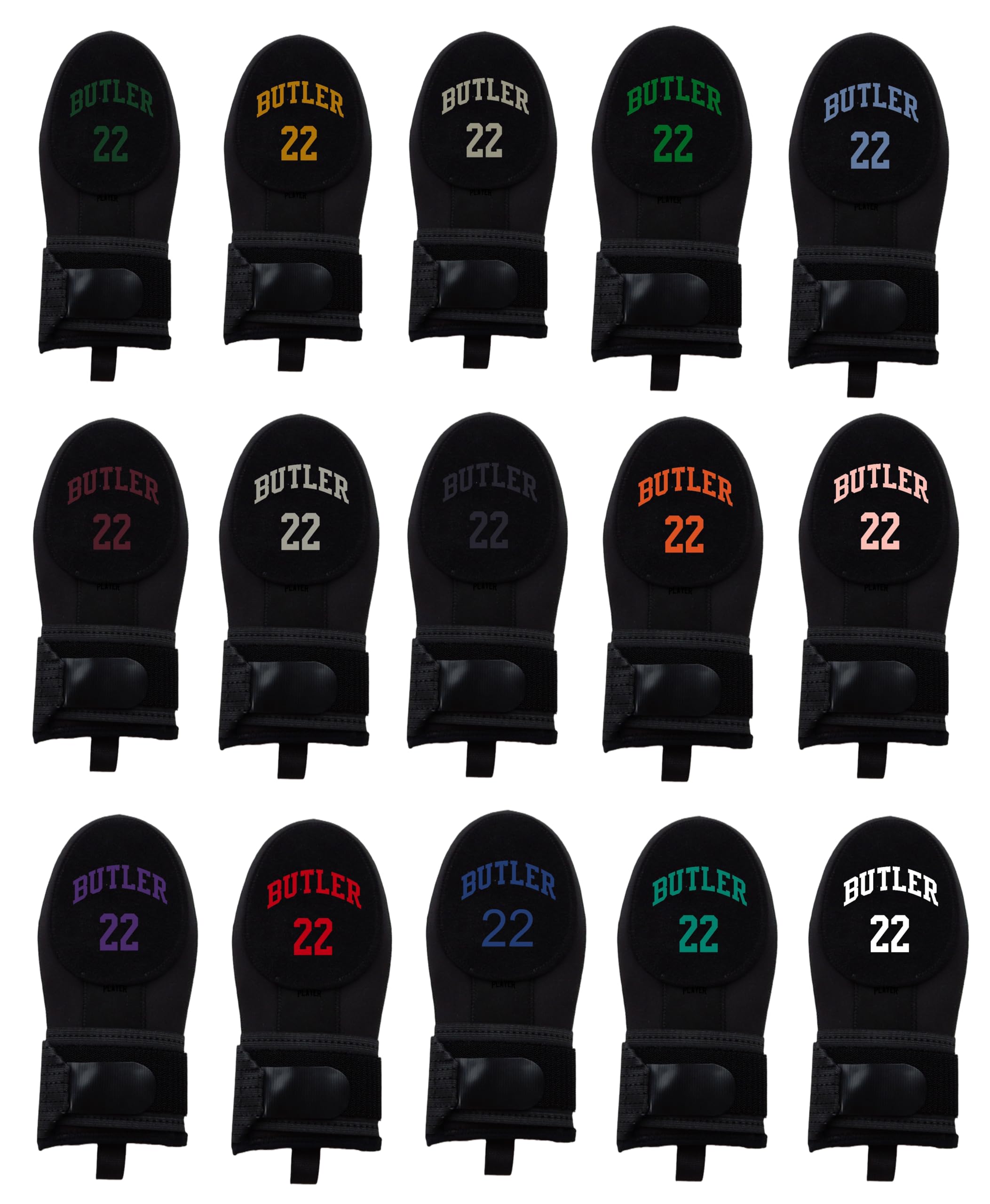 Black Sliding Mitt with Custom Name & Number Baseball Softball. Baserunner Protection Glove, 17 Font Color Choices and 2 Sizes