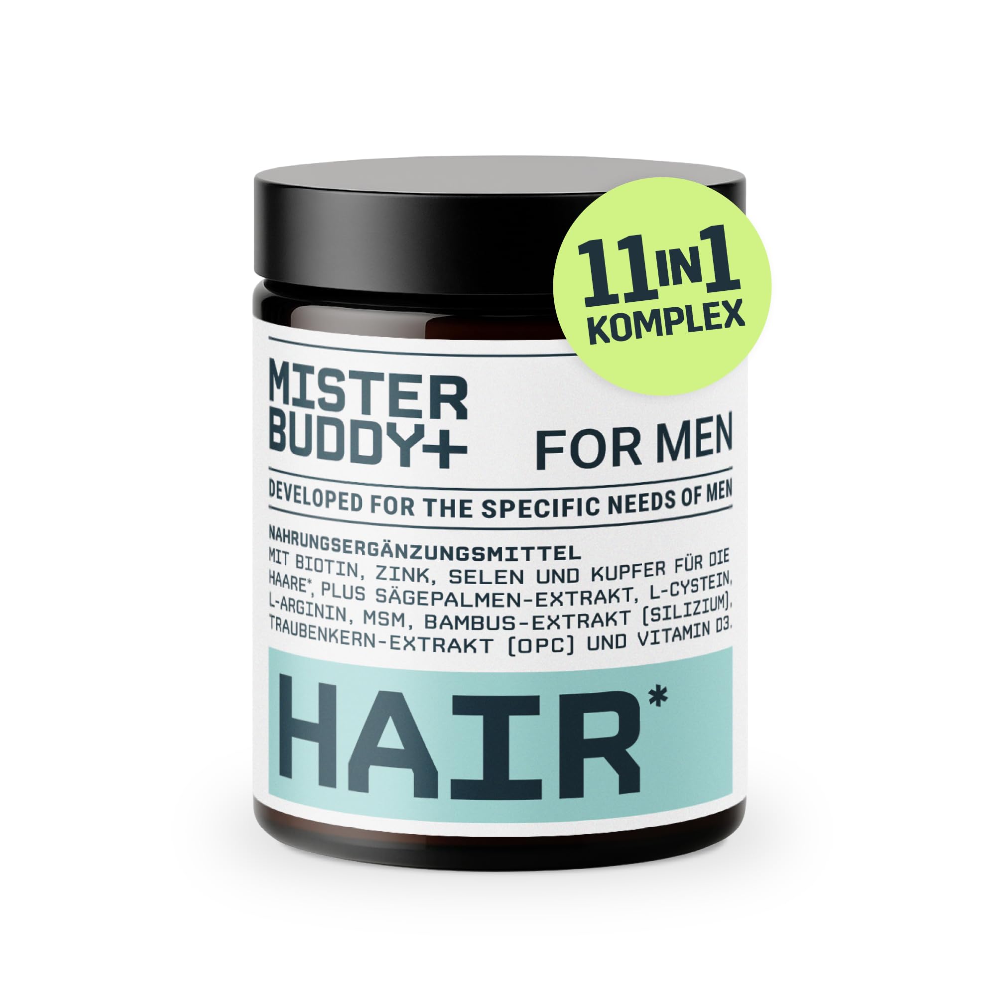 Mister Buddy+ HAIR – Nährstoff-Komplex mit 5.000 µg Biotin – 90 Kapseln