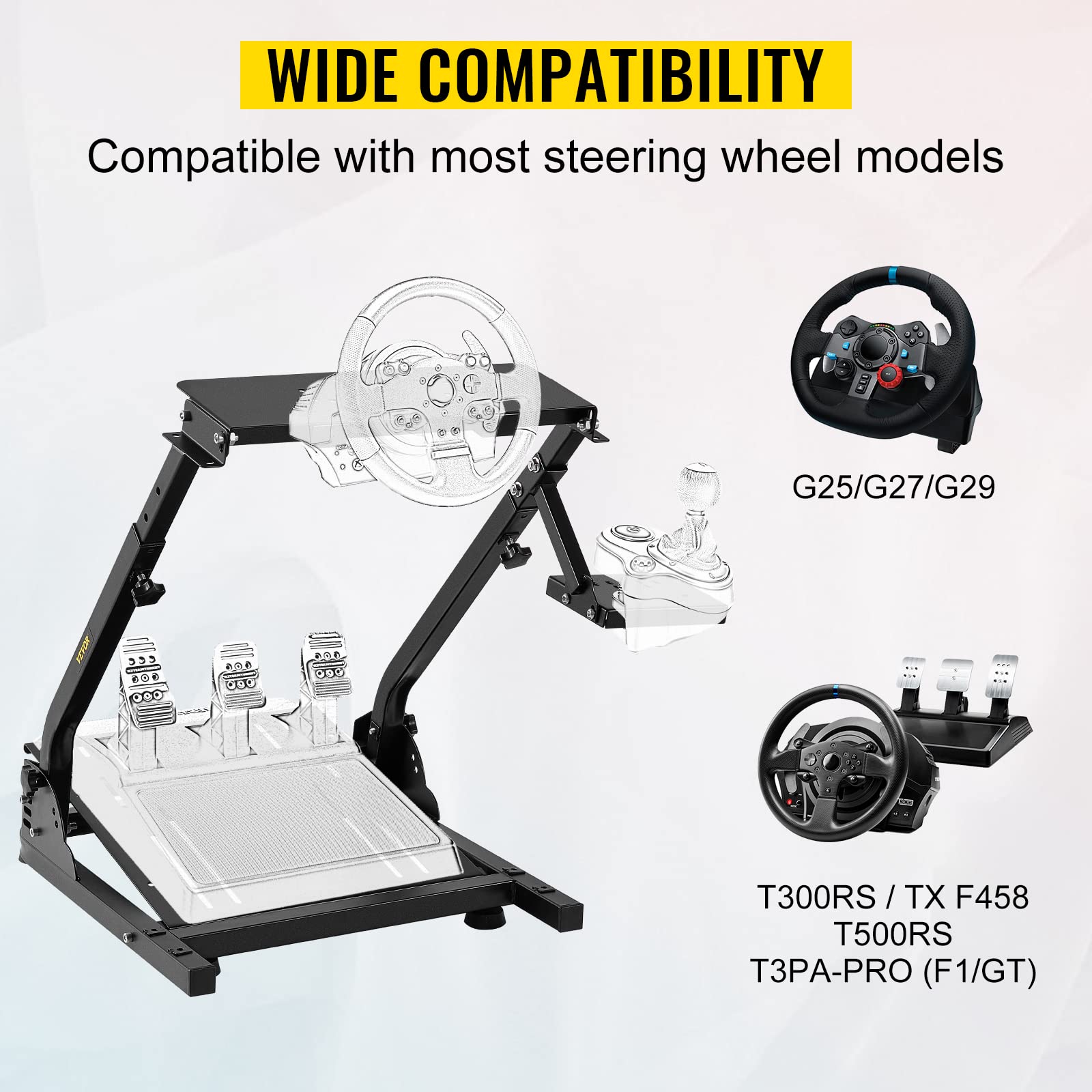 G29 Steering Wheel Stand per Logitech G27 G25 G29 e G920 Supporto Giochi Regolabile con V2 (Volante e Pedale Esclusi)