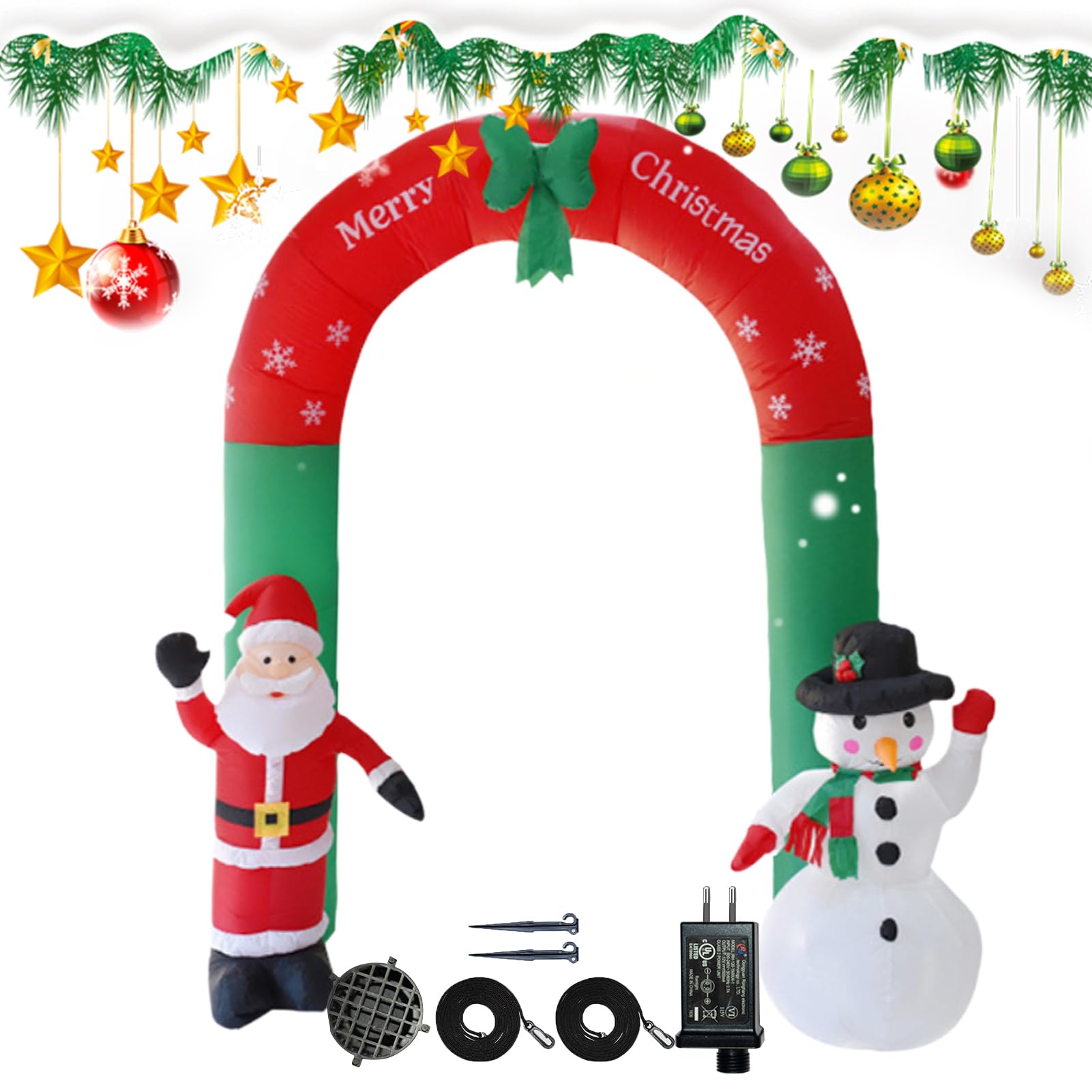 de Navidad Muñeco De Nieve LED Hinchable De 2.4 Metros para Decoración De