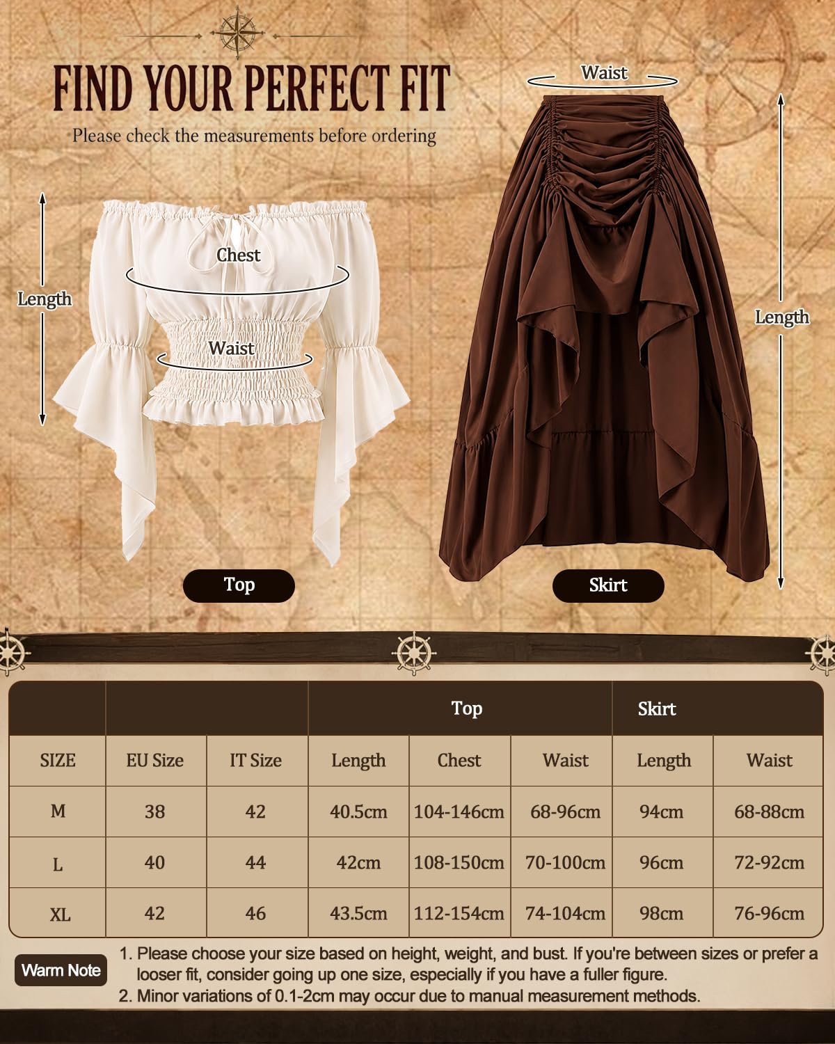 Disfraz Pirata Mujer, Disfraz Medieval con Camisa, Cinturón y Accesorios