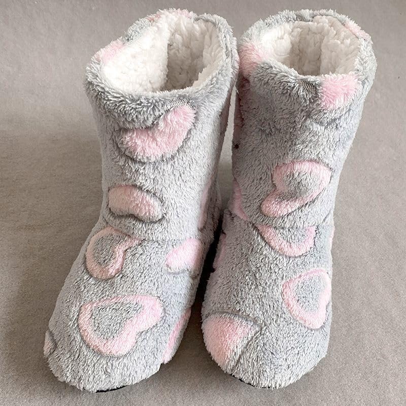 High tube silent insulation for couples, indoor home, floor socks, yoga with fleece US Size 6-104