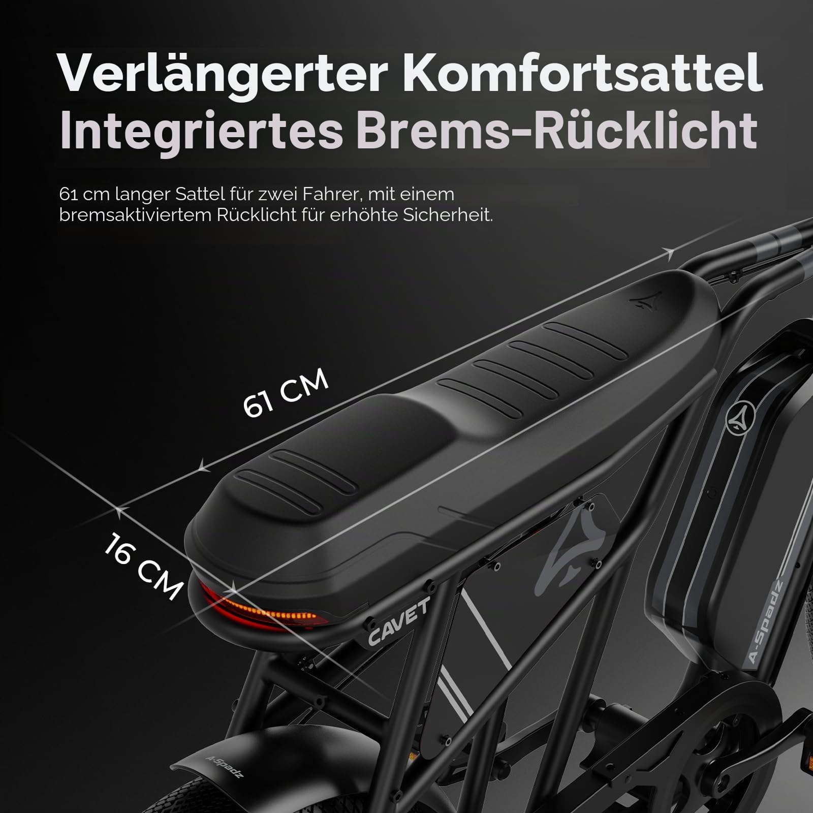Cavet Fat-Tire E-Bike, 48V 250W Motor, 15,6Ah Akku, bis zu 100 km Reichweite mit Tretunterstützung, 7-Gang-Schaltung, TFT-Display, Elektrofahrrad für Erwachsene.
