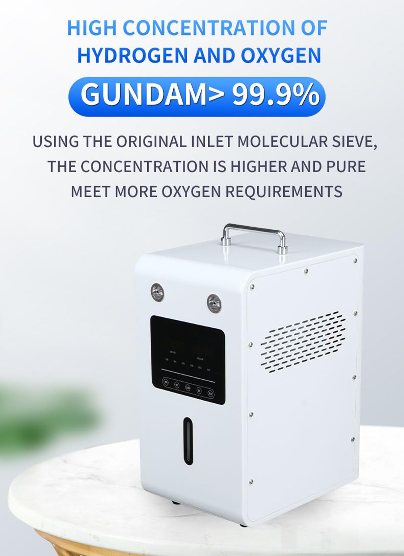 Urządzenie do inhalacji wodorem, gaz Browns o wysokiej czystości 99,99%, inhalator H2 z dwoma portami, generator wody wodorowej w technologii PEM, z monitorowaniem TDS wody 600ml