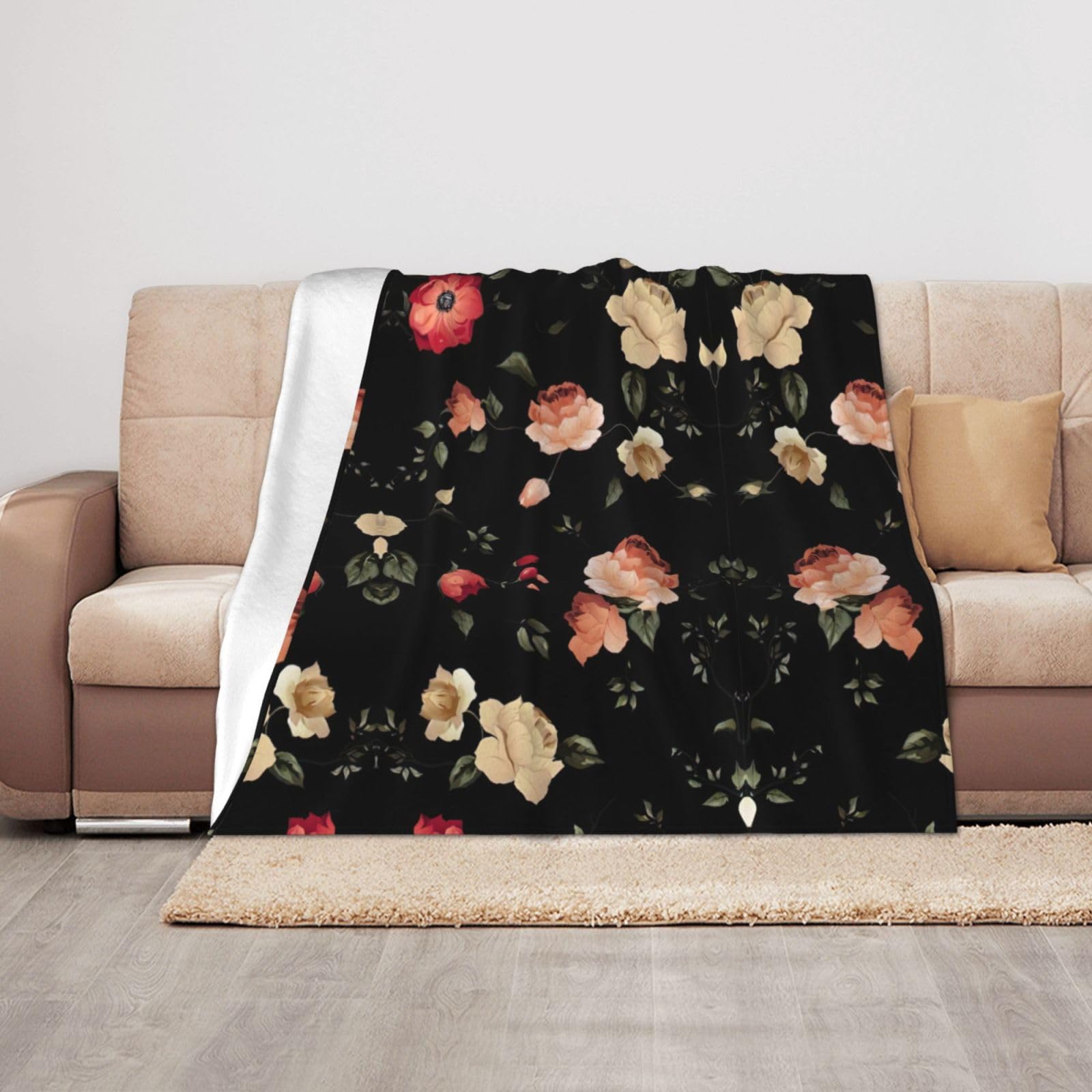 Couverture imprimé floral contre le froid plaid léger de voyage