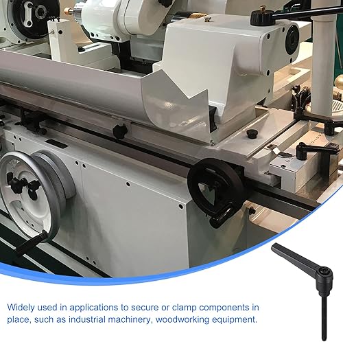 Miniatura 20 de uxcell 4 manijas de palanca de sujeción, perno macho roscado de acero al carbono de óxido negro M8 x 0.59 pulgadas, asas ajustables de bloqueo