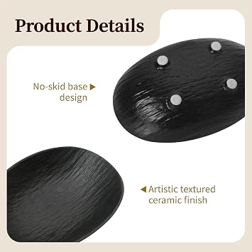 10.3 inches Ceramic Fruit Bowl Footed Decorative Centerpiece for Kitchen Countertop and Dining Table Decor (Black)