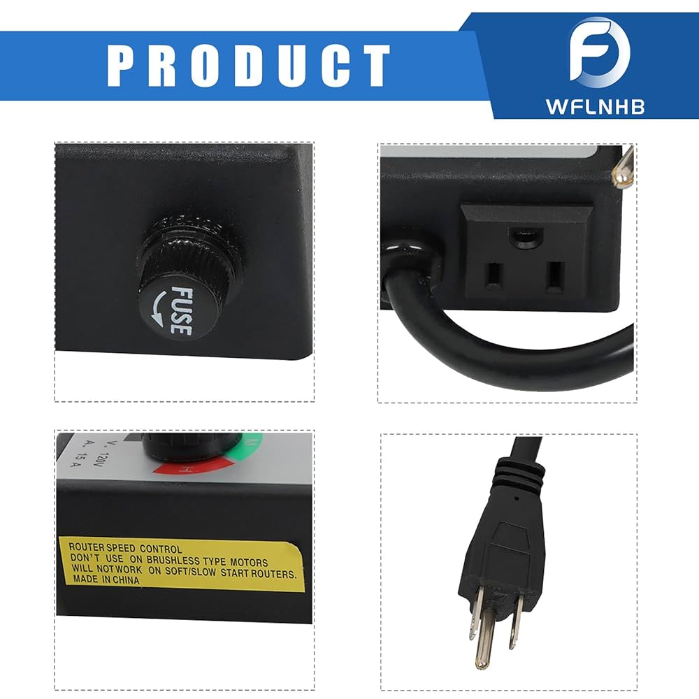 Voltage Regulator Variable Speed Controller For Router Or Fan - AC 120V Motor Rheostat, 1-Year Warranty Ac Motor Speed Controller