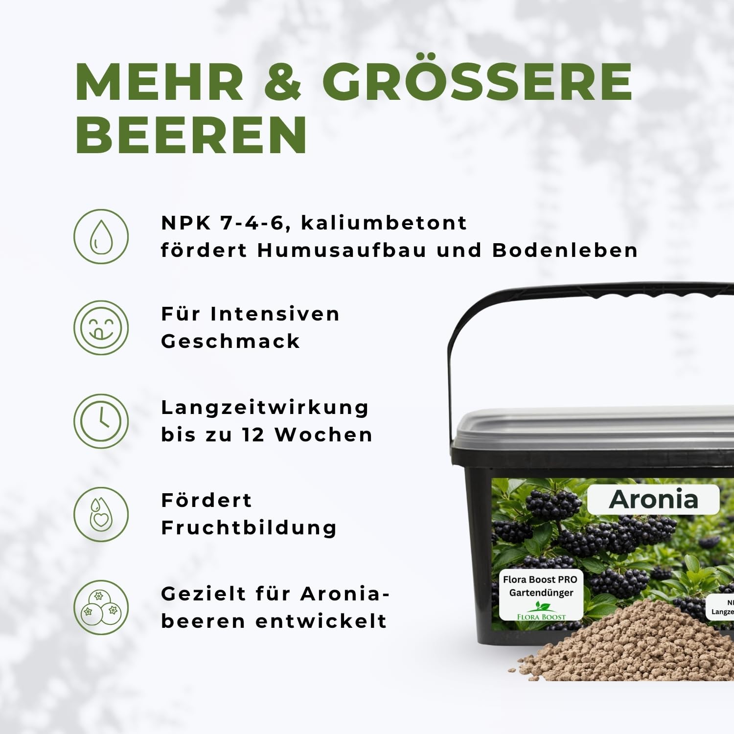 Flora Boost PRO Aronia Dünger mit Langzeitwirkung, 5KG Granulat