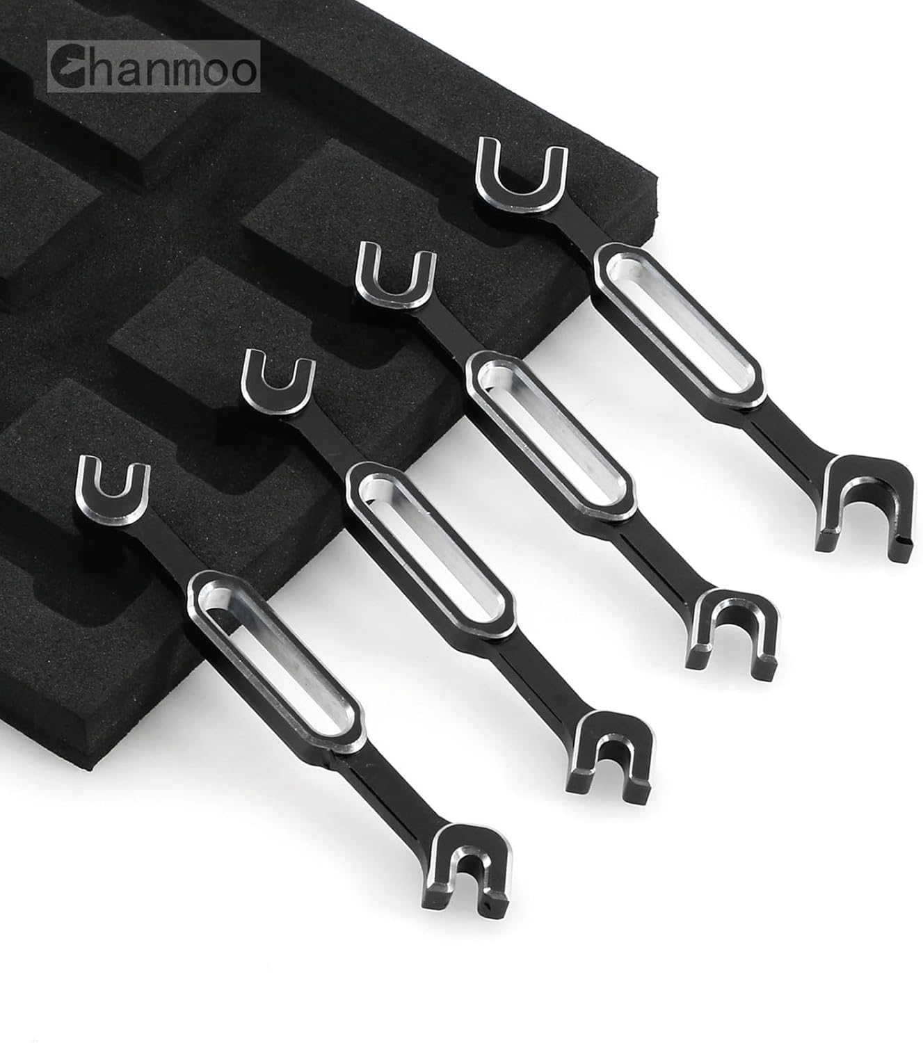 RC Aluminum Alloy Wrench Turnbuckle Nut Ball 3.0/3.2/3.5/3.7/4.0/5.0/5.5/6.0mm Joint Remover RC Universal Repair Tool Set For RC Crawler Monster Truck Off Road Car Drone Airplane (Black)