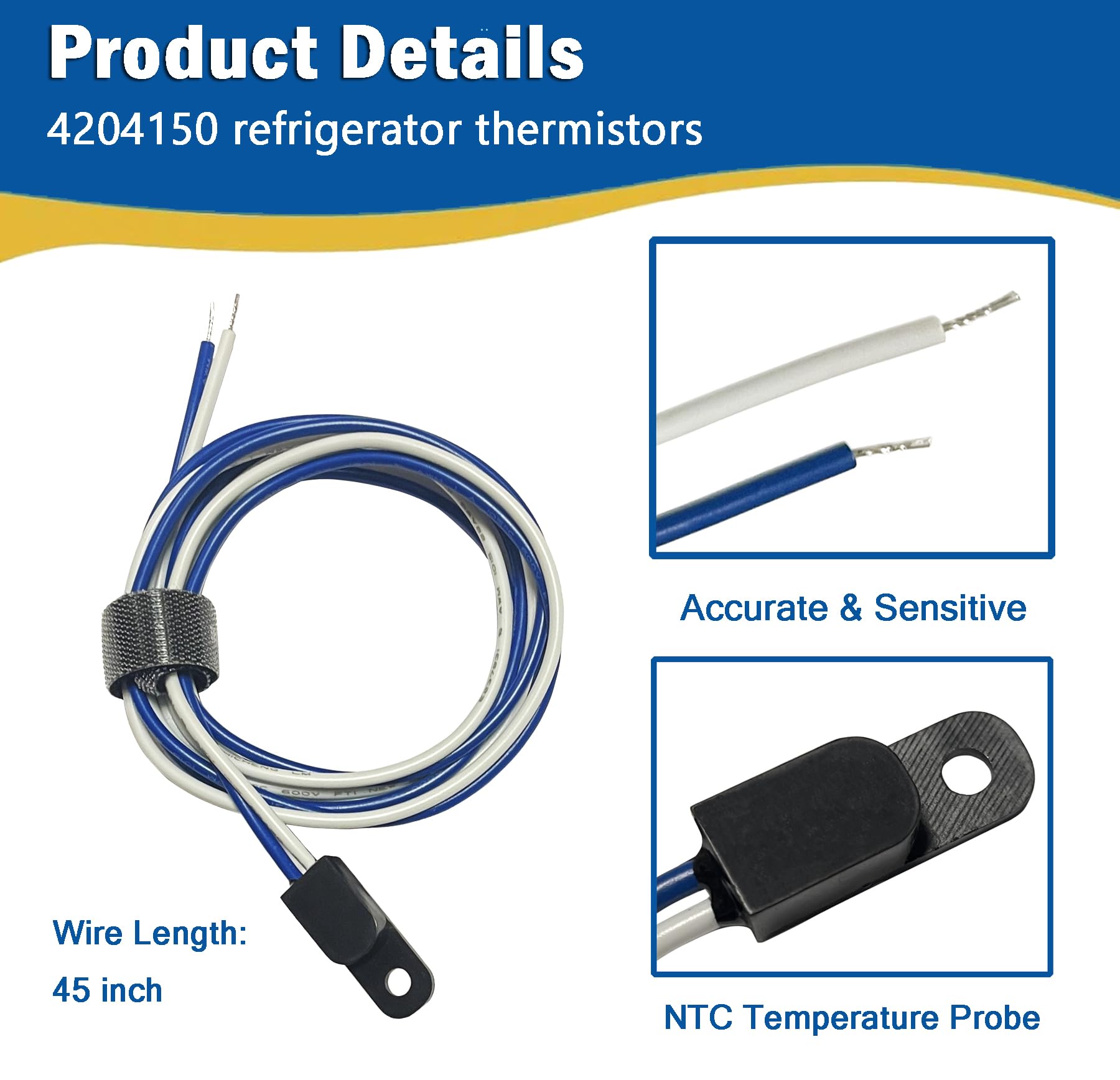 Amazon.com: xiatnnxaa 4204150 Refrigerator Thermistor, TH4150