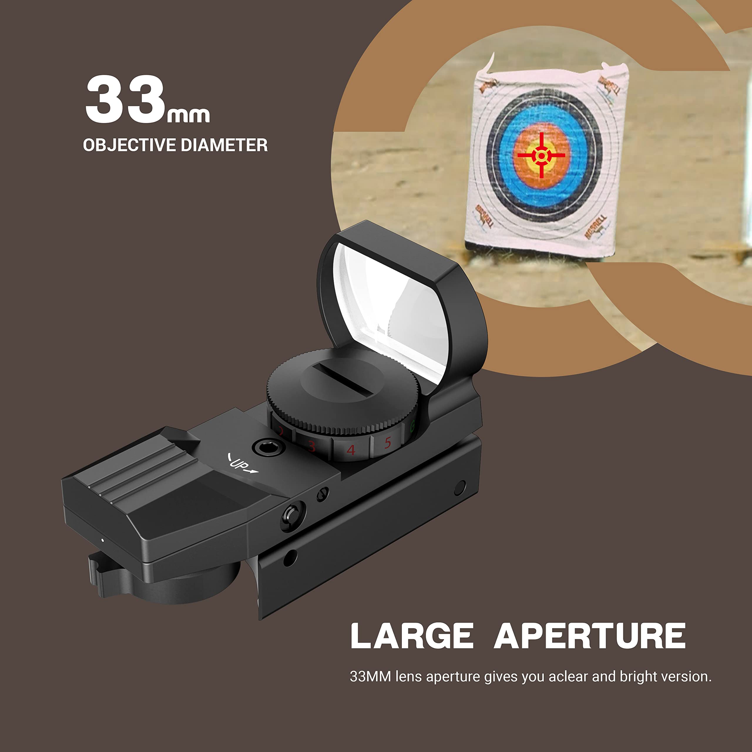 Caccia Punto Rosso ESSLNB Rosso Reticoli 5 Impostazioni Luminosità Attacco Weaver Picatinny 20mm 22mm Impermeabile Antiurto per Fucile