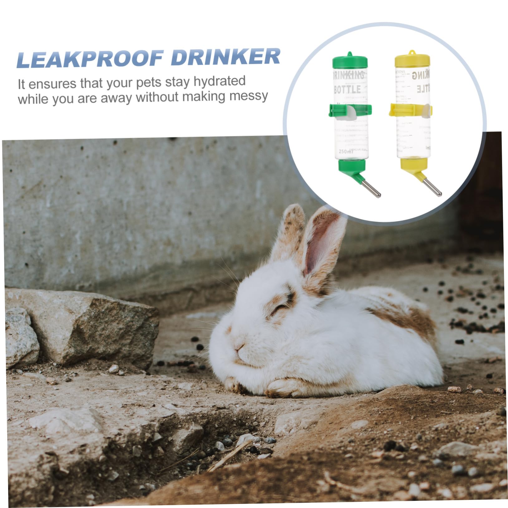 Housoutil 6 Piezas Bebedor de Conejos Bebedero Hamster Bebedero para Conejos Bebedero automático para Conejos Conejillo de Indias alimentador Botella para Beber Botella de Agua el plastico