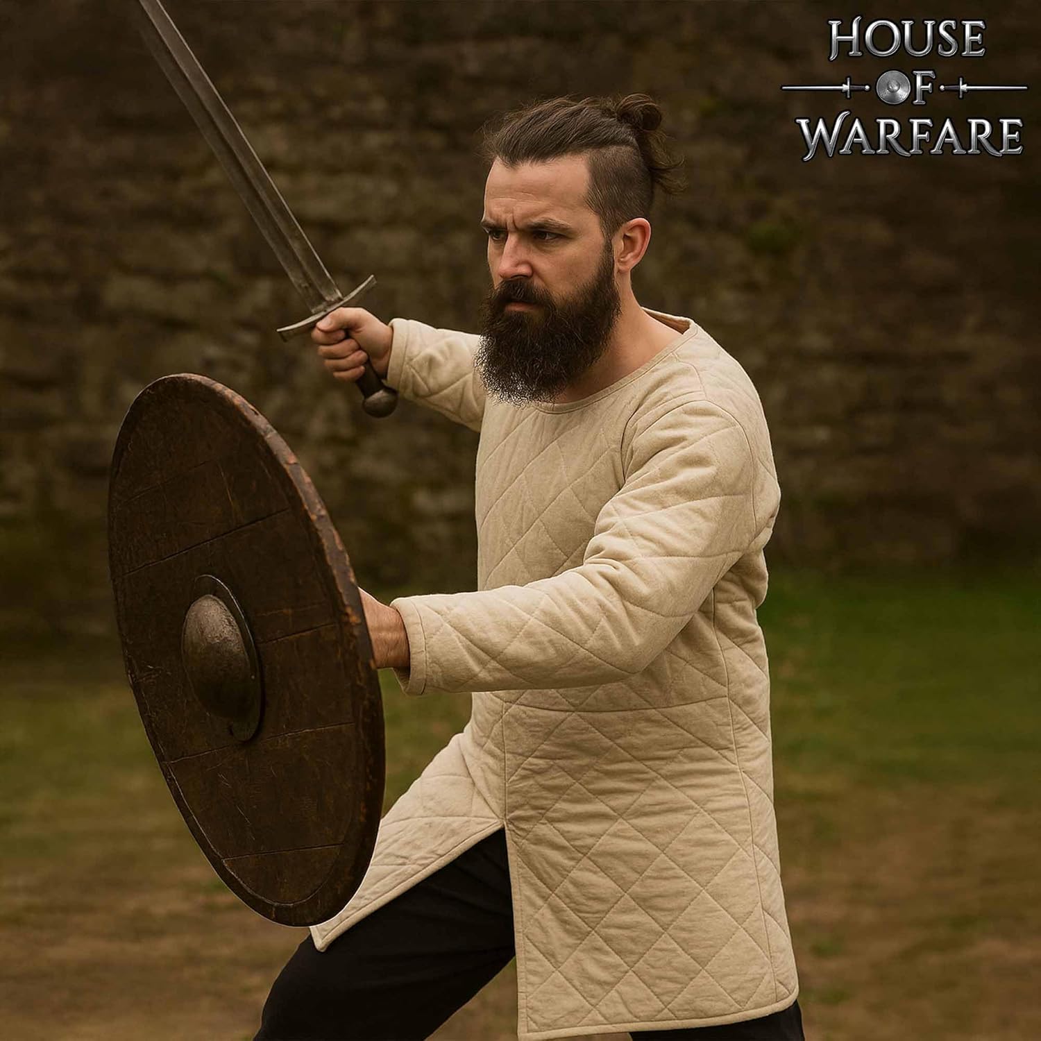 Medieval Gambeson Men Jacket | Padded Gambeson Coat 13th Century 2-Layer – Quilted Cotton Arming Wear