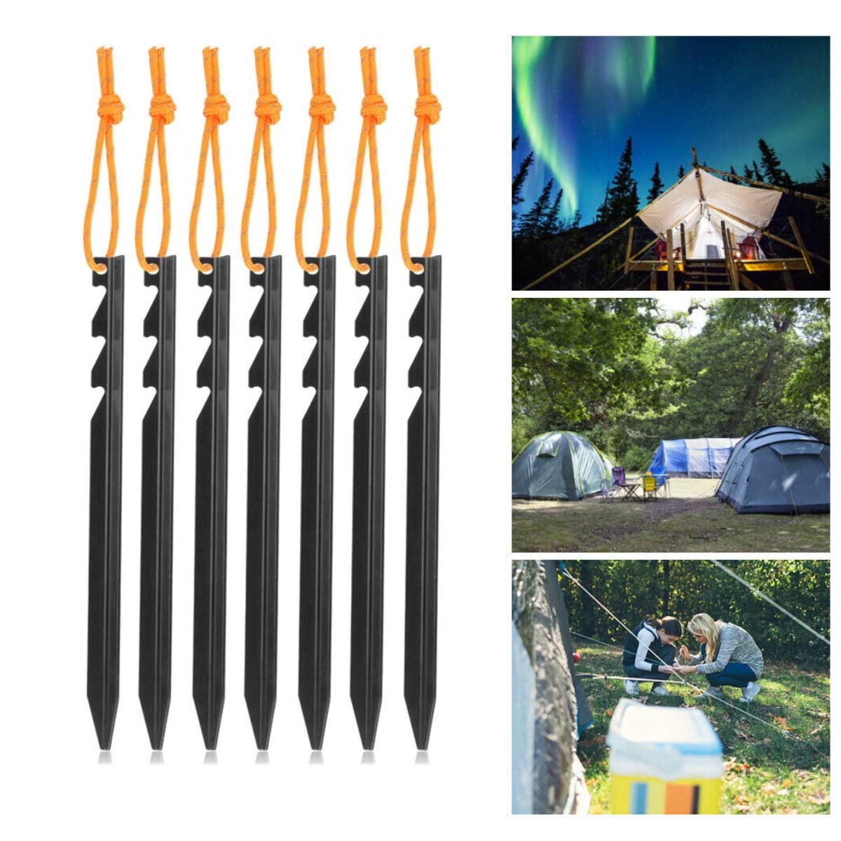 Accessoire Randonnée Plage 6 Piquets De Tente En U En Alliage D'aluminium – Pour Sable Et Neige, 31 Cm, Légers Et Résistants Accessoire Randonnée Plage 6 Piquets De Tente En U En Alliage D'aluminium – Pour Sable Et Neige, 31 Cm, Légers Et Résistants