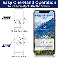 Vista 4 de Moxweyeni 6 soportes para anillo de teléfono celular, gancho adhesivo de corazón para teléfono inteligente, soporte de anillo de dedo de metal