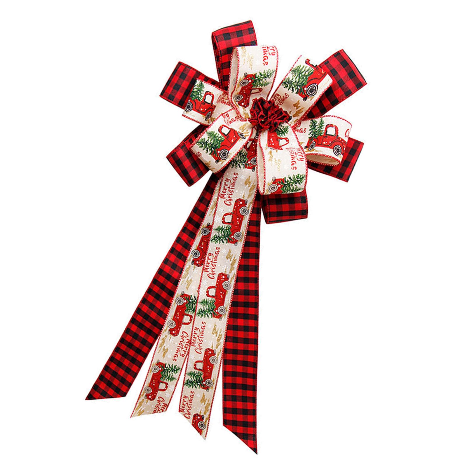 Kalttoy Christmas Tree Holiday Party Decorations Festival Designs Double Layer Bowknot Ornament Perfect for Holiday Decoration Car Bowknots
