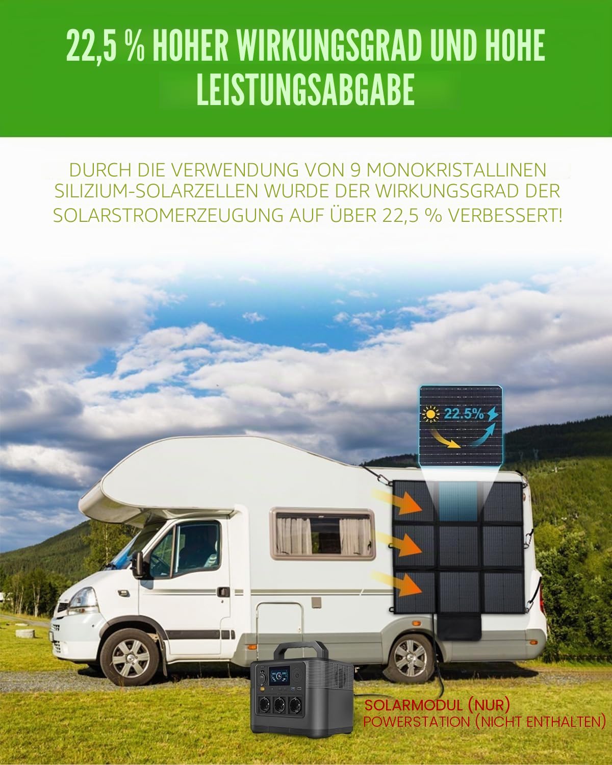Faltbares Solarpanel 200W IP67 Wasserdicht Tragbares Solarladegerät Camping Outdoor
