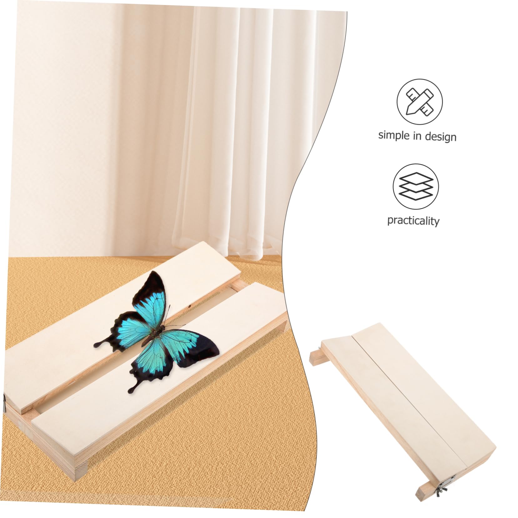 Butterfly Wings Specimen Display Panel Experimental Insect Pinning Board Pebbles for Specimen Board Nature Explore Toy Butterflies Wing Board Spreading Board Holder Wooden ORFOFE
