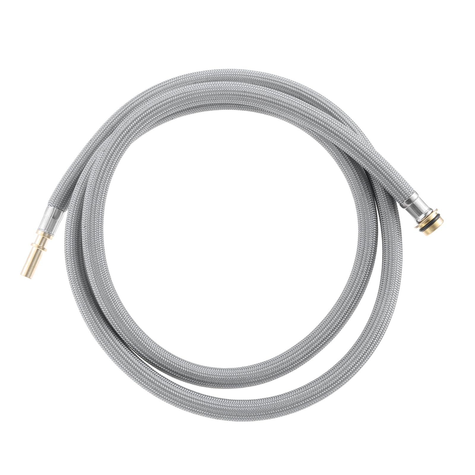 Bowarepro Silver 88624000 Kitchen Faucet Hose Replacement Part For Hansgrohe Tap, Pull Down Spray Hose With Brass Connectors 95507000 95506000, 59 Inch Length