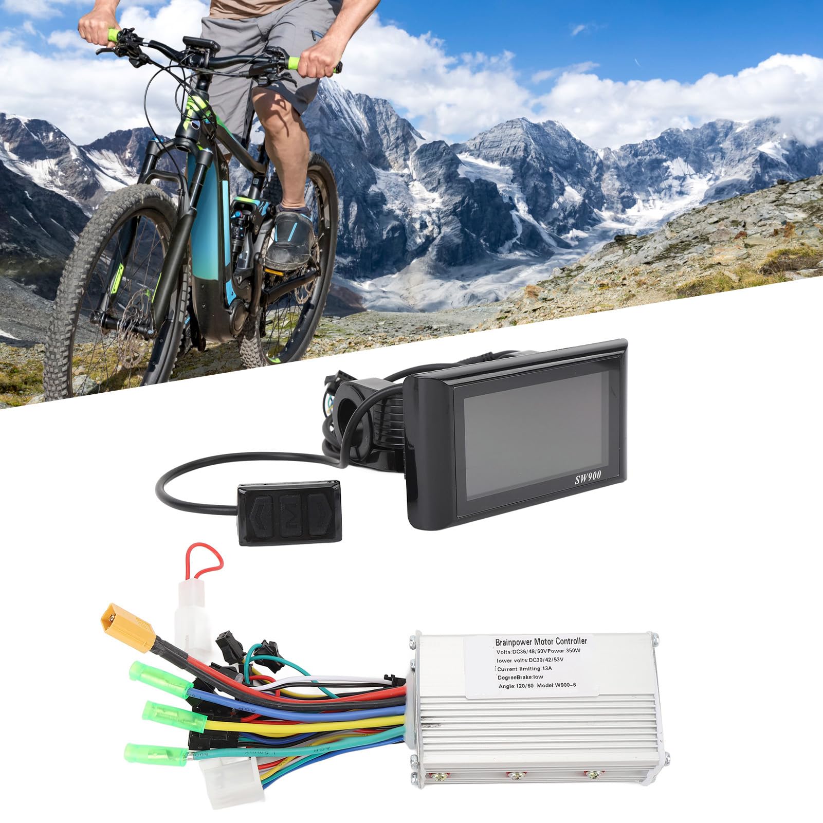 Generic Controller da Ciclismo Senza Spazzole Resistente All'acqua e Display LCD a Colori per Pendolari e Appassionati di Ciclismo