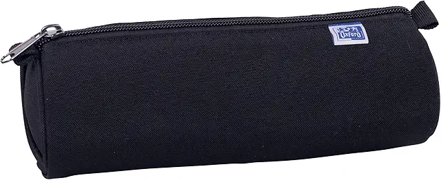 Trousse Scolaire Ronde Oxford Classique Noir - 22x7x7 cm