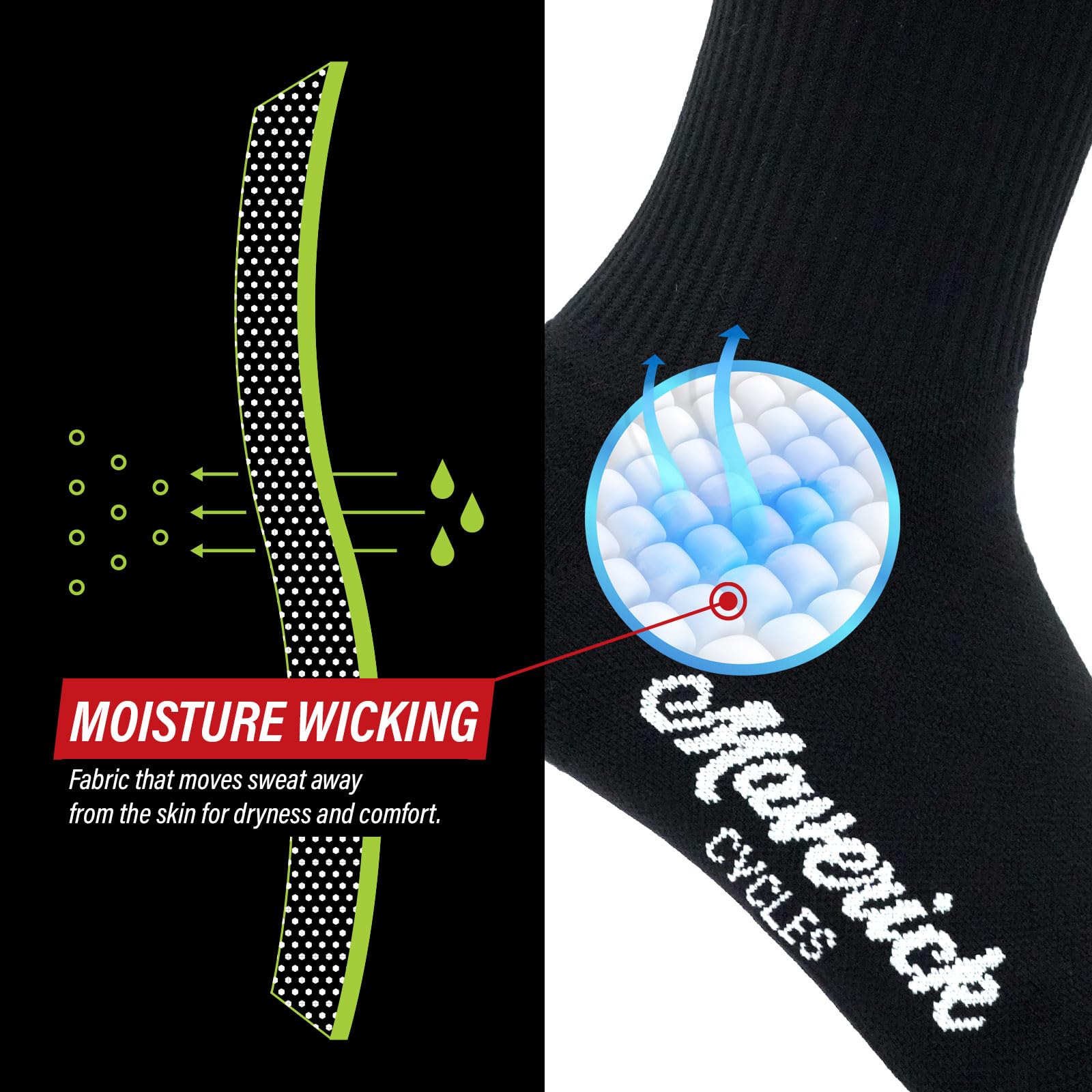 Bike PRO - Calcetines de compresión para ciclismo, 1/2/3 pares, calcetines deportivos para senderismo y correr