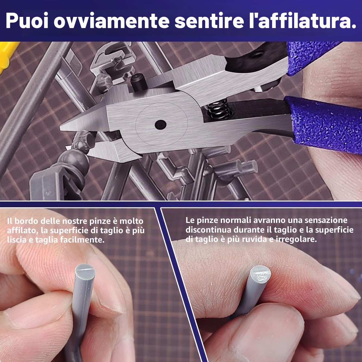 Stedi Tronchesi per Gunpla – Lame Ultra Sottili in Acciaio Inox, Taglio Preciso senza Schiacciare i Dettagli dei Modelli in Plastica – Impugnatura Ergonomica per Modellisti Professionisti