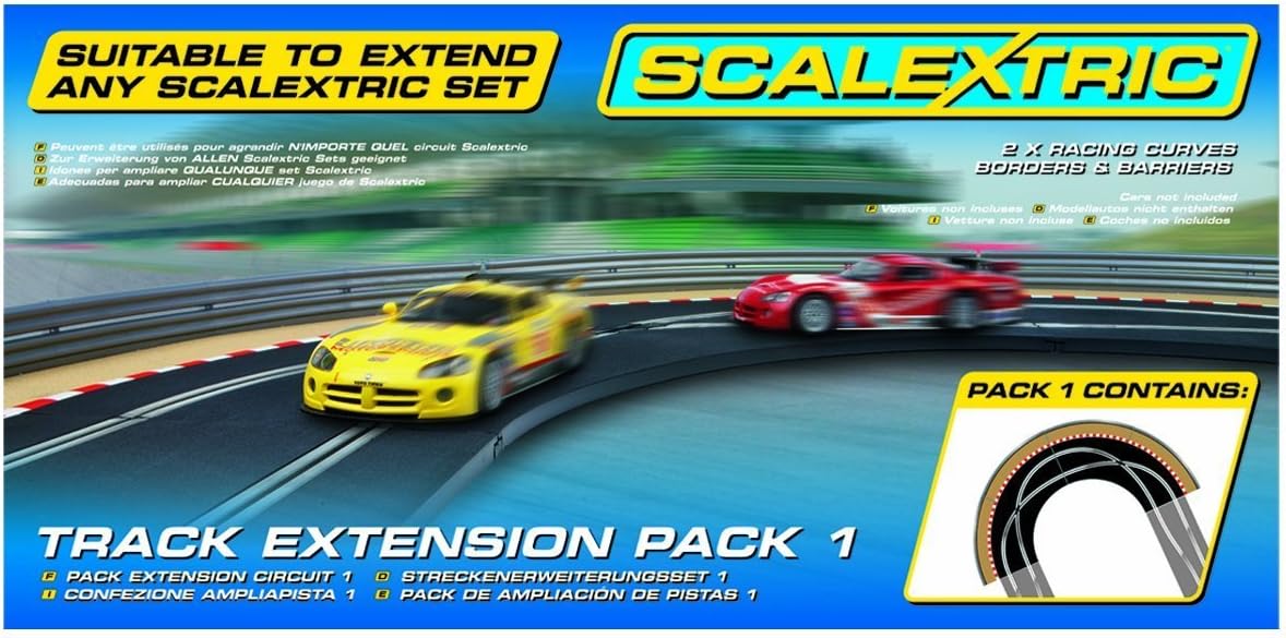 Scalextric Car Track - C8510 Scalextric Track Extension Pack 1 - 1:32 Scale Race Extension for Slot Car Set, Racing Gift Ideas for Adults & Kids - Toy Racing Accessories