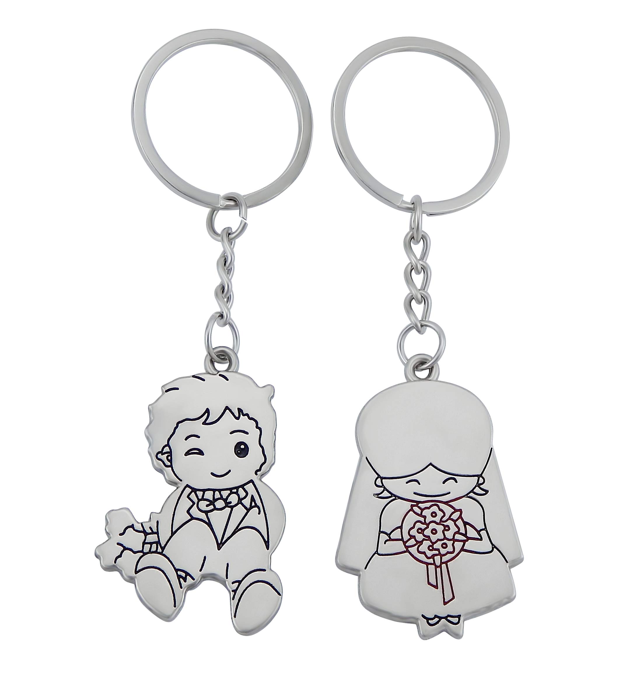 Hanessa Personalised Piece Couple Key Ring With Engraving Set