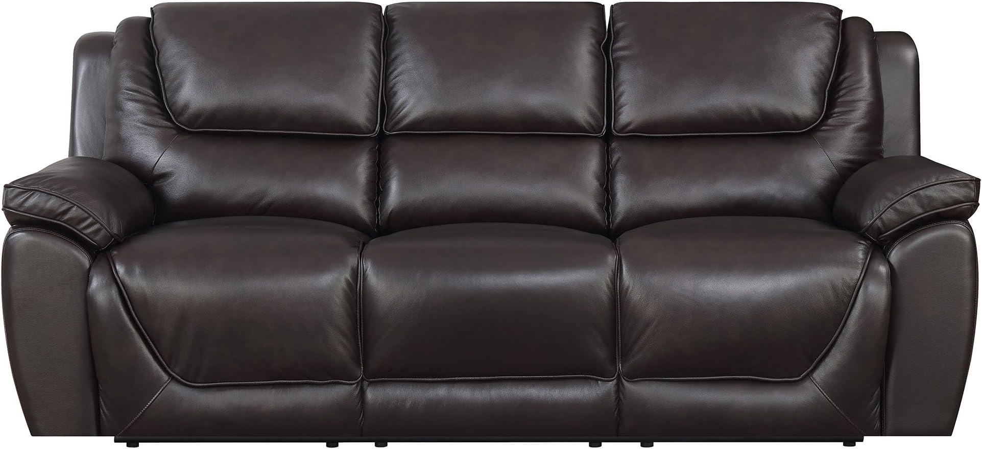 Saddie Power Reclining Sofa, 89" x 40.5" x 39", Chocolate