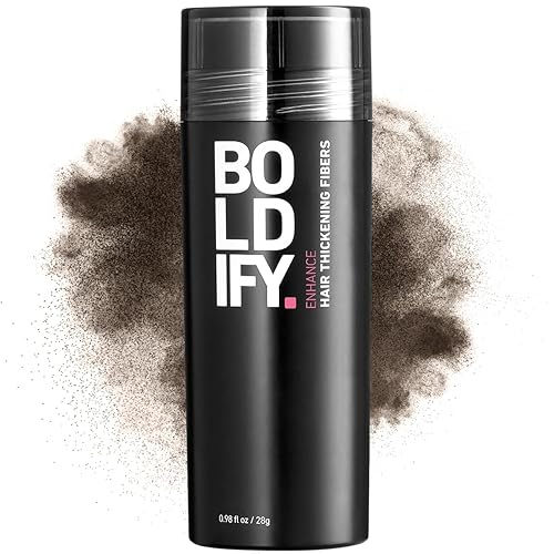 BOLDIFY - Fibras de pelo para el cabello fino (marrón cenizo), naturales e indetectables, botella gigante de 1 onza oculta completamente la pérdida