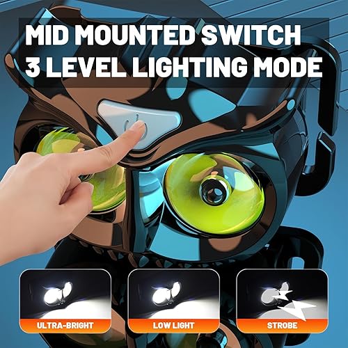Miniatura 4 de Faro de búho, ultrabrillante, compacto y ligero, modo de iluminación de tres marchas, disponible para senderismo, camping, paseos nocturnos y