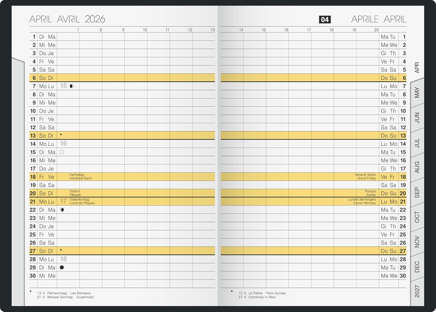 rido/idé Pocket Calendar Model Plain Planner '26 | A6, Plastic, Bordeaux