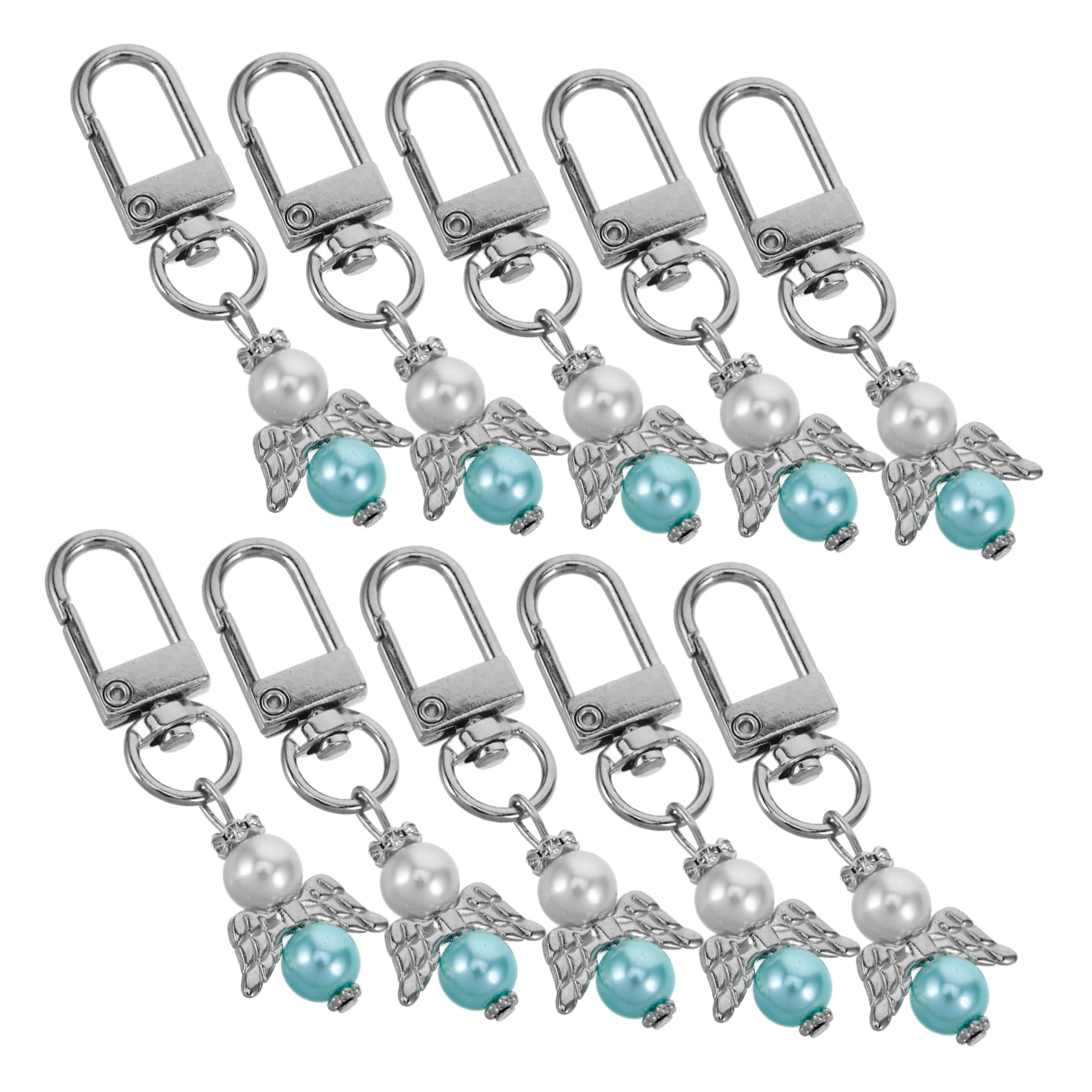 LALADEFIEE 10pcs Angel Keychain Party Favor For Weddings Birthdays Baptisms And Special Occasions Elegant Small Metal Luggage Keychain