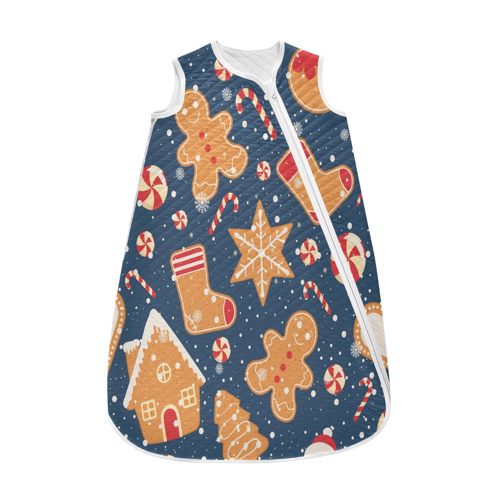 Kigai Christmas Gingerbread Baby Sleep Sack Wearable Blanket Sleeping Bag 2-Way Zipper Soft Swaddle Transition Sack