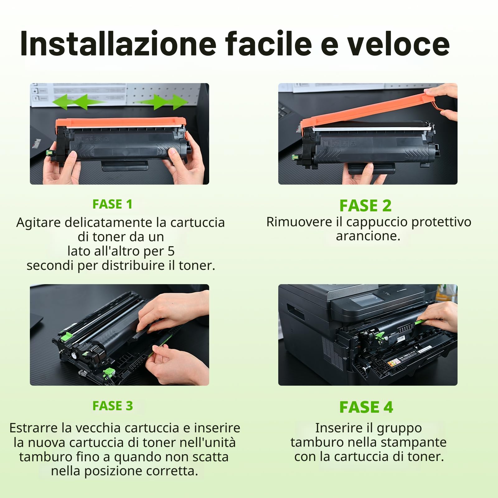 swiss toner TN2510XL compatibile per TN2510XL TN-2510XL per Toner Brother MFC-L2800DW per Toner Brother MFC-L2827DW HL-L2400DWE HL-L2445DW MFC-L2835DW DCP-L2620DW DCP-L2665DW,2 nero