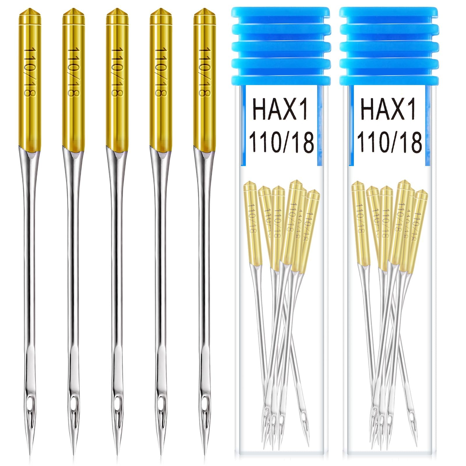 30pcs 110/18 Ball Point Sewing Machine Needles, Universal Sewing Machine Needles for Knit Fabric