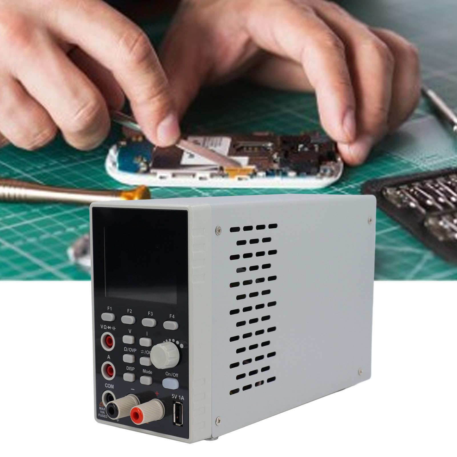 Variable der CC-Netzteile, USB-SCPI-Schnittstelle Unterstützung 4 1/2 Digital Multimeter 0-60V 0-10A Ausgang 2 in 1,8 Zoll LCD für Elektronische Reparaturen (EU-Stecker 200–240 V)