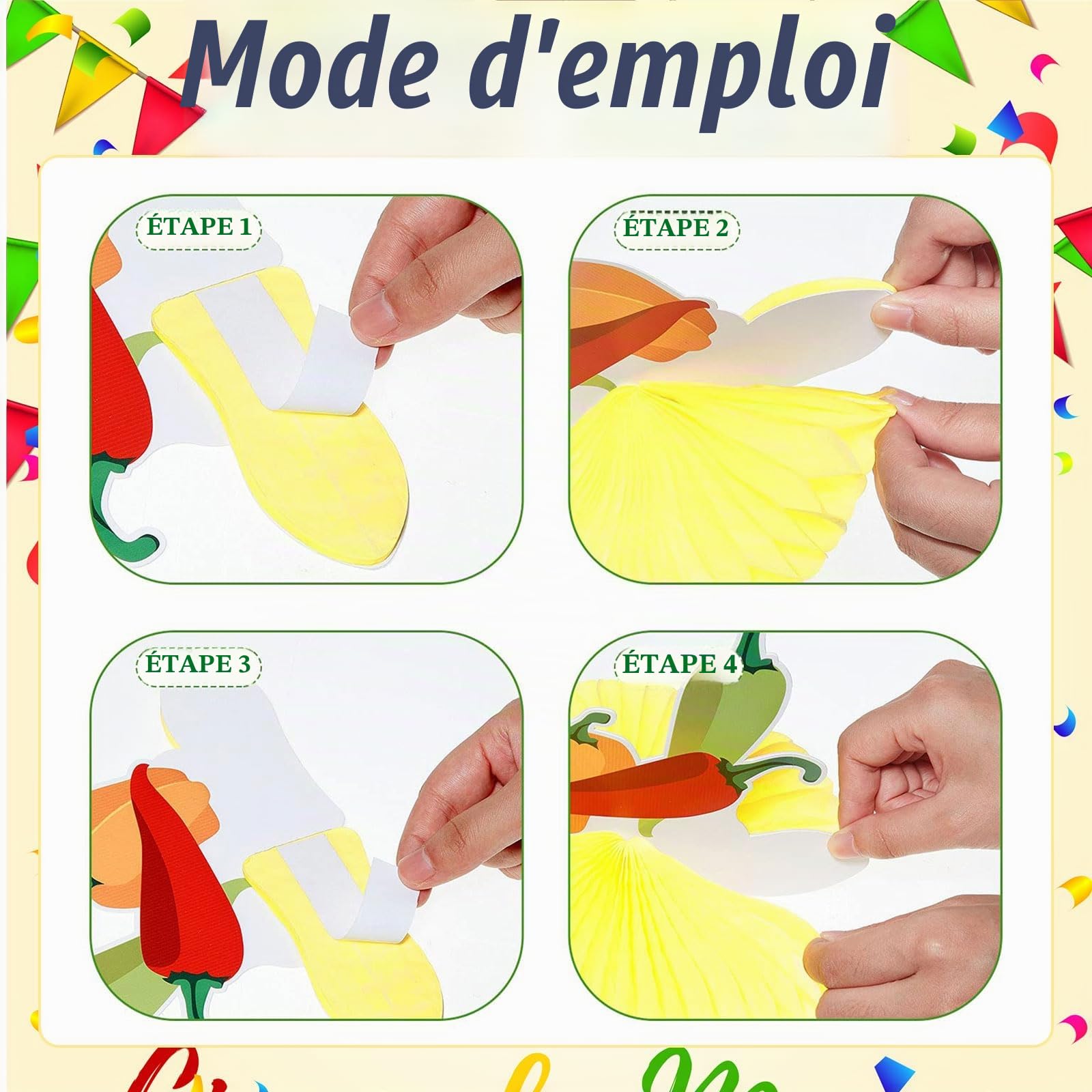 9 Pièces Décorations De Fête Fiesta Mexicain pour Table 20 Cm Centres De Table en Nid D’Abeille Mexicain Fiesta Cinco De Mayo Décorations pour Journée Taco