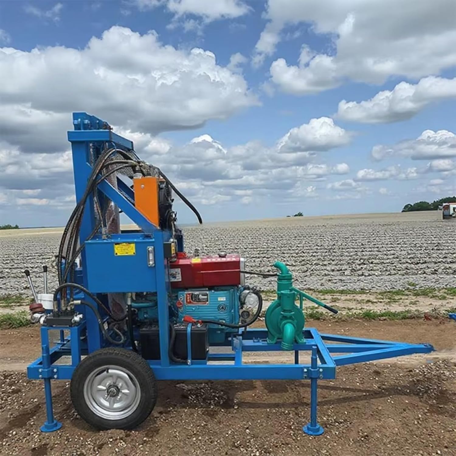 Portable Water Well Drilling Rig, Hydraulic Borehole Drill Machine 50–200m Depth, Mobile Well Driller Small Drilling Machine for Farm Irrigation, Residential Backyard & Rural Use