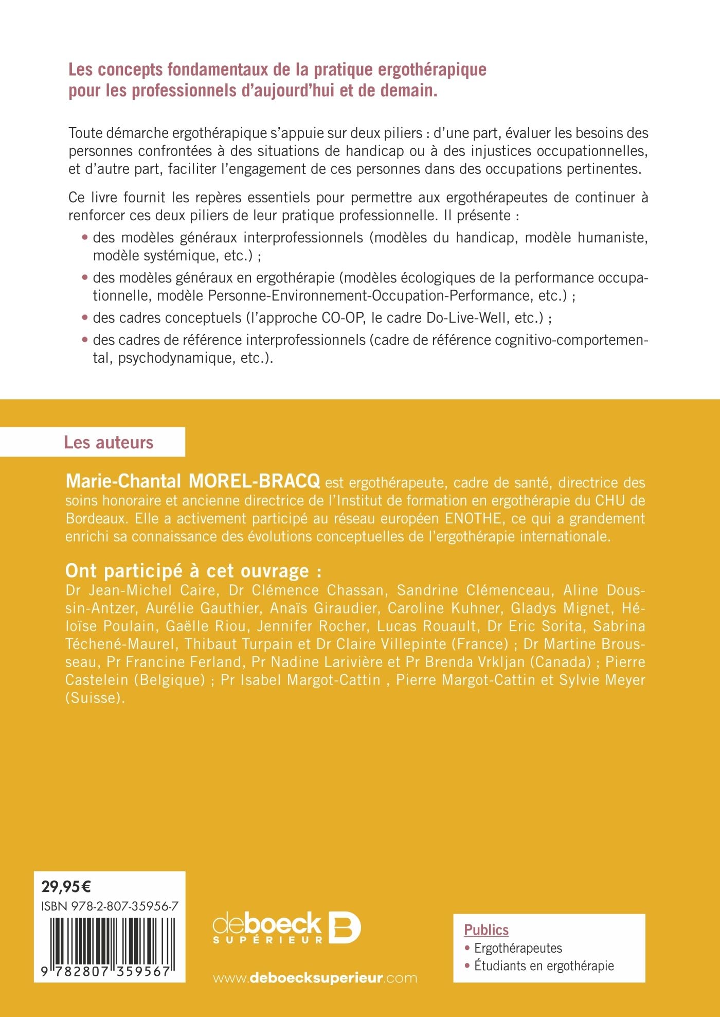 Les modèles conceptuels en ergothérapie: Introduction aux concepts fondamentaux