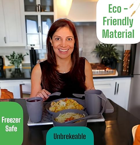 Miniatura 6 de Juegos de vajilla - Juegos de platos y cuencos - Platos - Platos - Vajilla de paja de trigo - Juego de platos para 4 platostazastazastazascuencos -