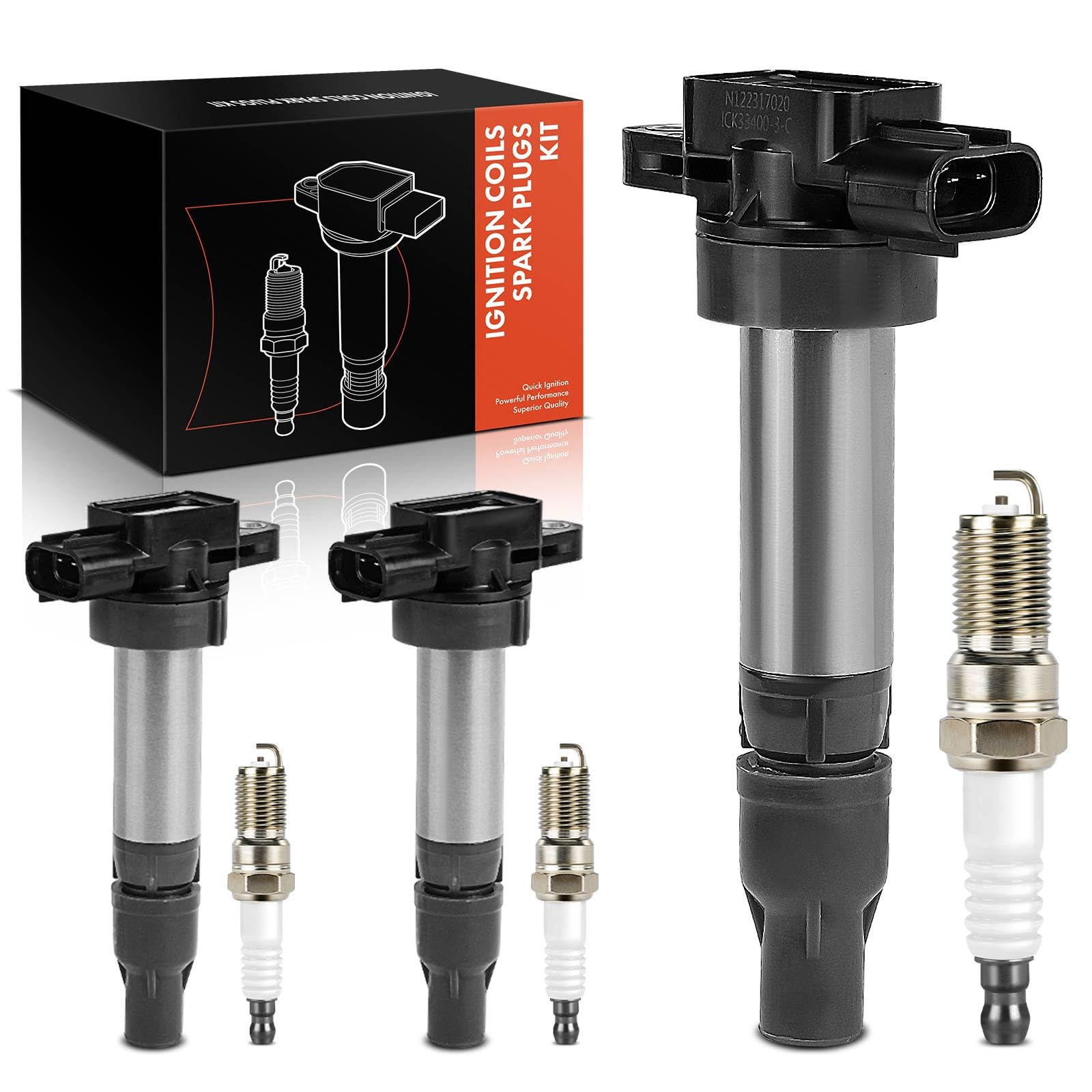 Frankberg 3 bobinas de encendido + 3 bujías Gasolina 7980 | Compatible con: Alto GF HA25 HA35, Celerio LF