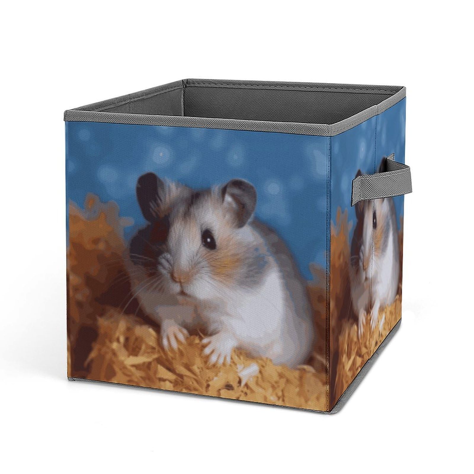 DWVTSLH Hamster Cube Storage Bins with Handle, Foldable Storage Cubes, 11 Inch Large Storage Baskets, Washable Fabric Closet Organizer for Shelves, Decorative Clothes Storage Boxes