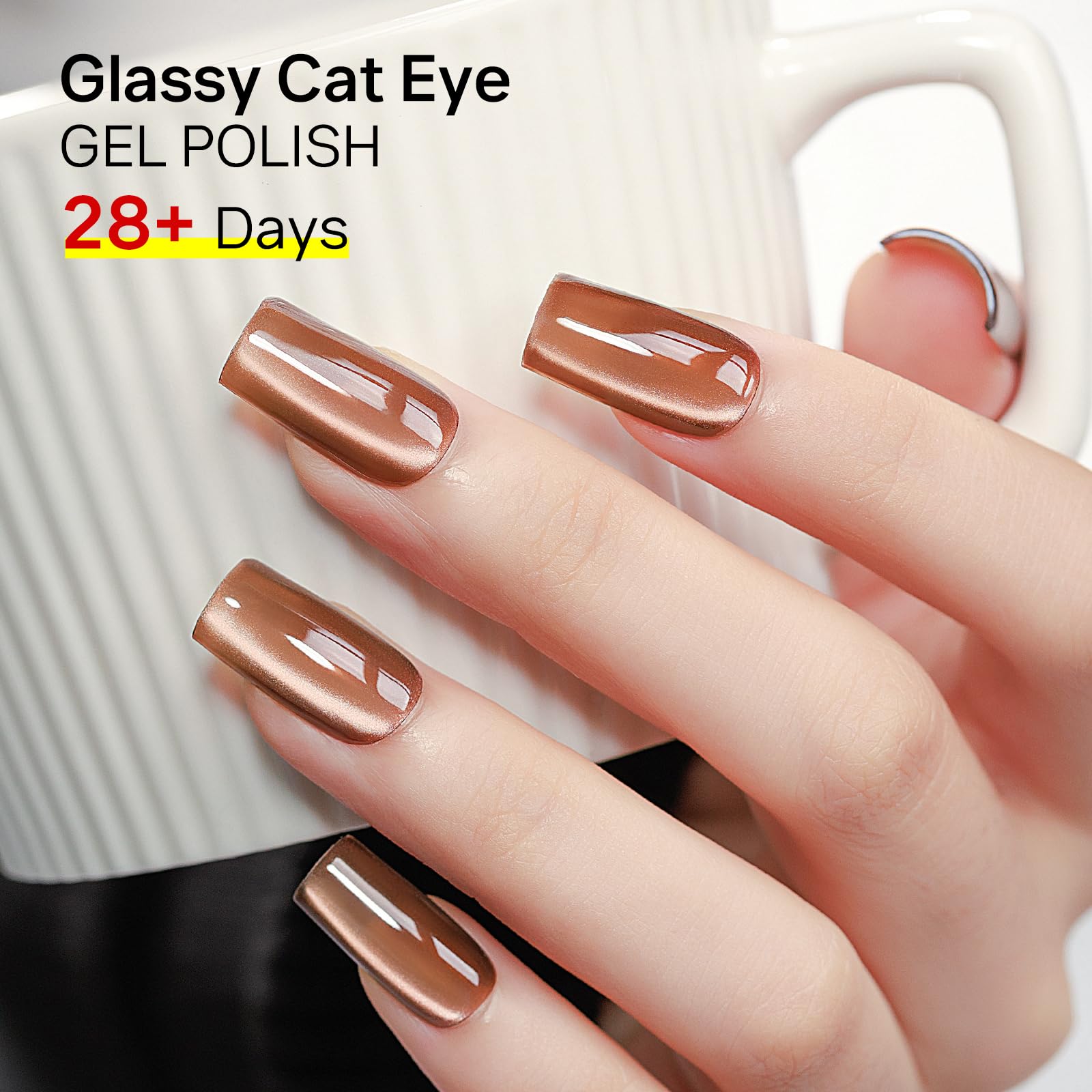 MIZHSE Holographic Glitter Cat Eye Gel Nail Polish Set 8 Colors Cateye Gel Polish Kit Magnetic Sets with Magnet Soak Off LED Nail Art Gels Manicure Salon DIY Gifts