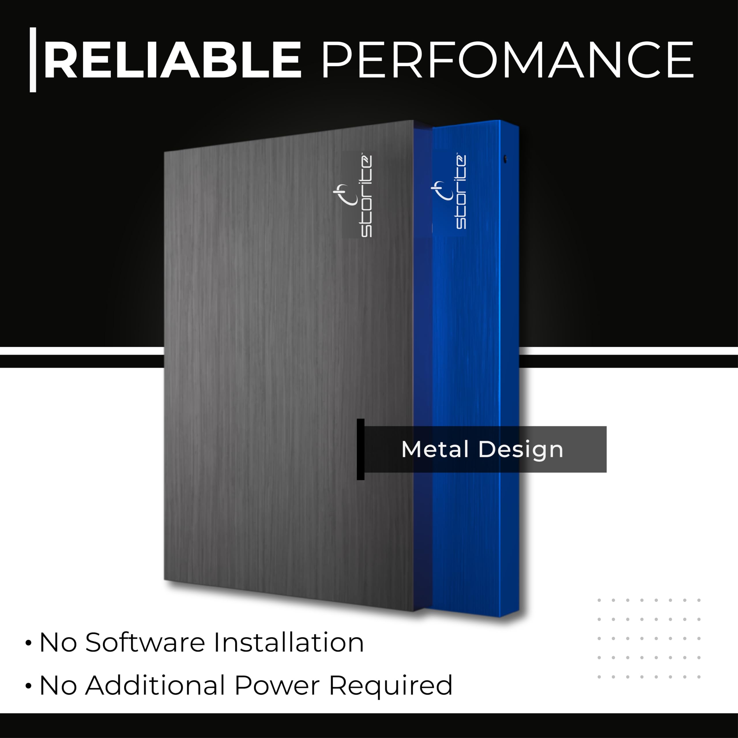 Storite Disco Duro Externo portátil de 2,5 Pulgadas USB 2.0 con expansión de Memoria de 1 TB Almacenamiento de Copia de Seguridad HDD, Disco Duro Compatible con Mac/portátil/Escritorio (Azul) — view 6