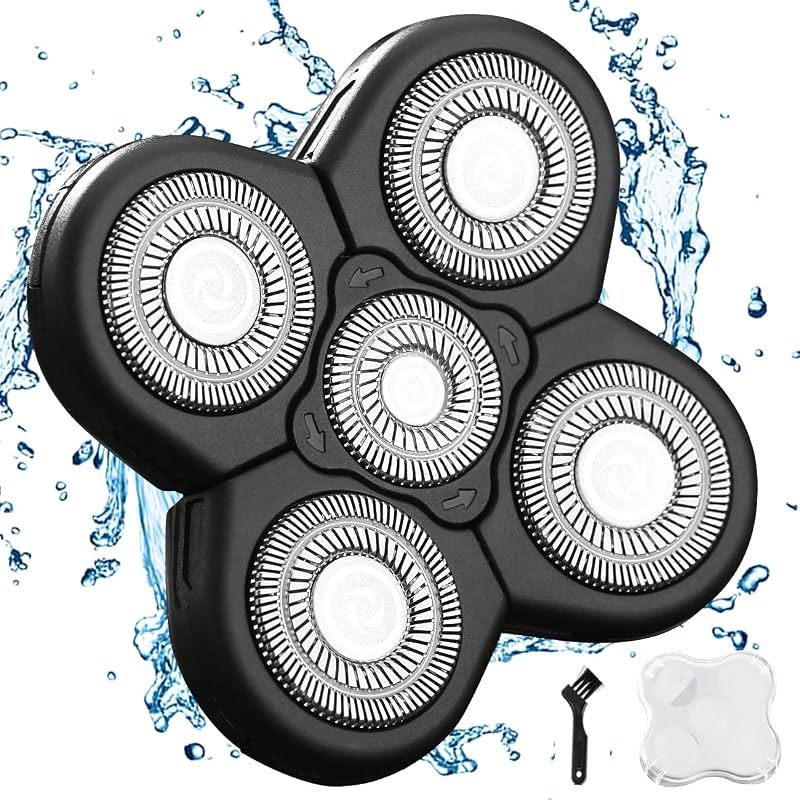 Cabeça de reposição para barbeador elétrico VRMETA 5D em aço inoxidável, preta, Pacote com 1