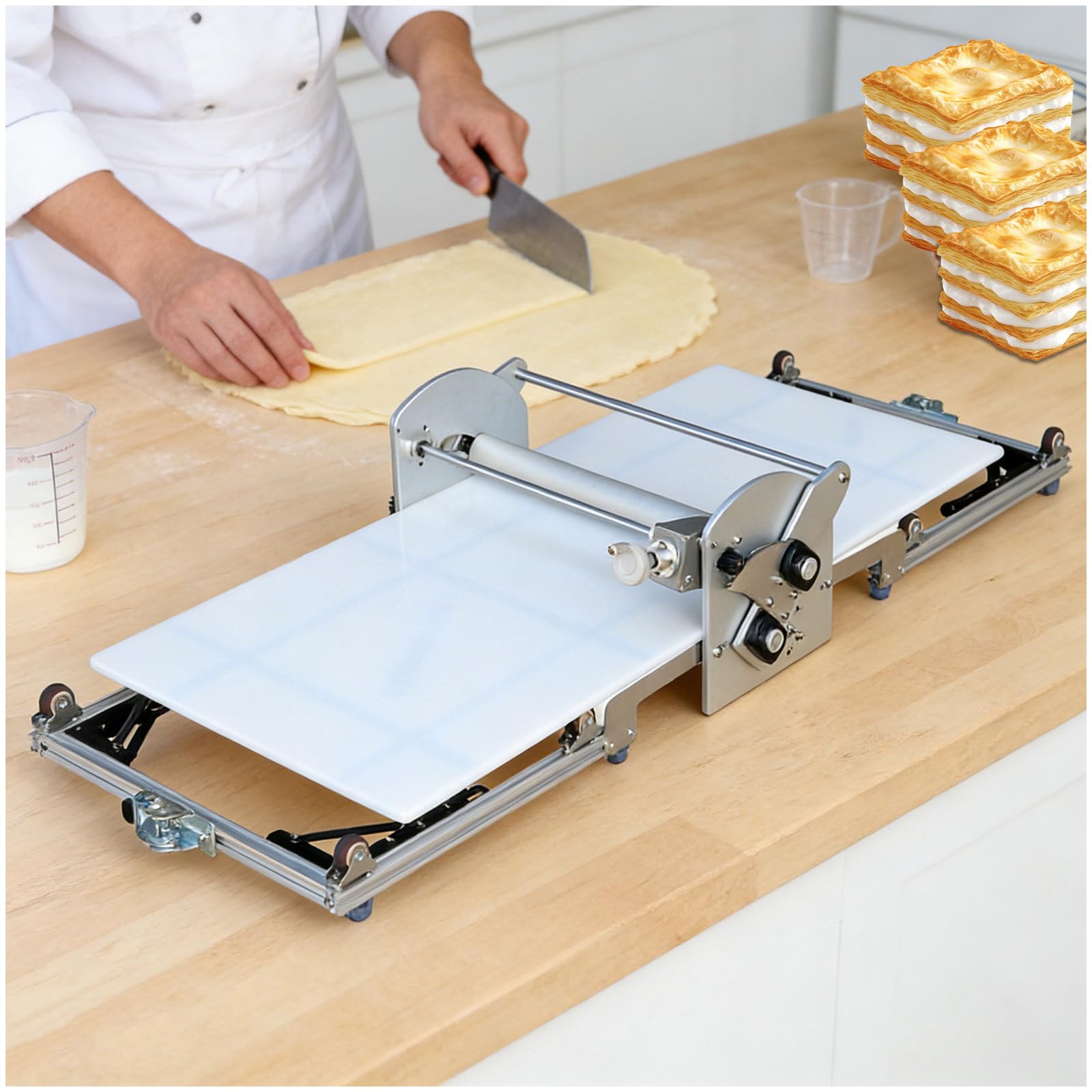 Sfogliatrice elettrica professionale in acciaio inox per pasta, macchina