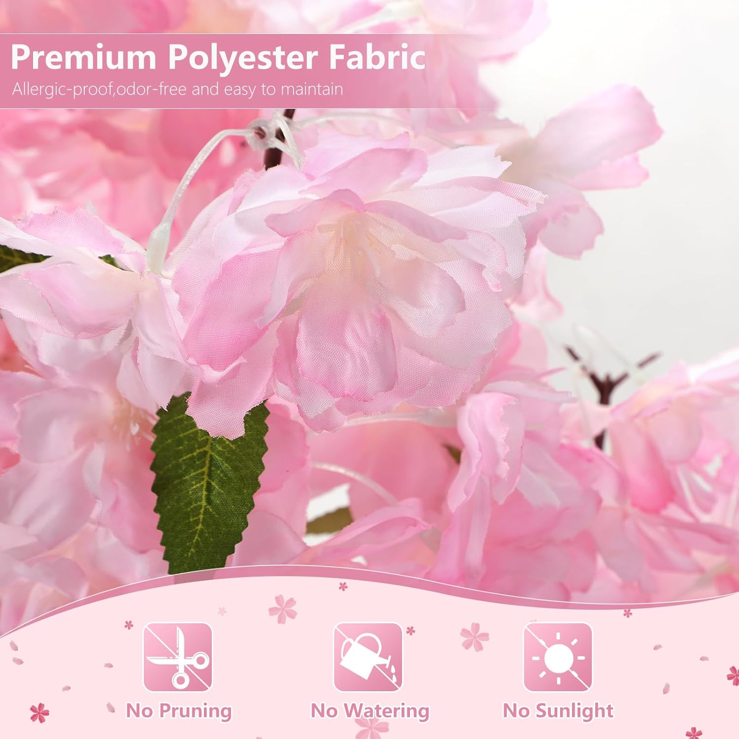 6ft artificial cherry blossom tree, fake pink sakura tree, realistic faux blossom tree for indoor outdoor decor, wedding party garden home office decoration pink 6ft